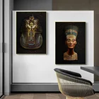 Настенная живопись древнего египетского фараона, абстрактная винтажная живопись, плакат и принты, художественная картина для декора гостиной