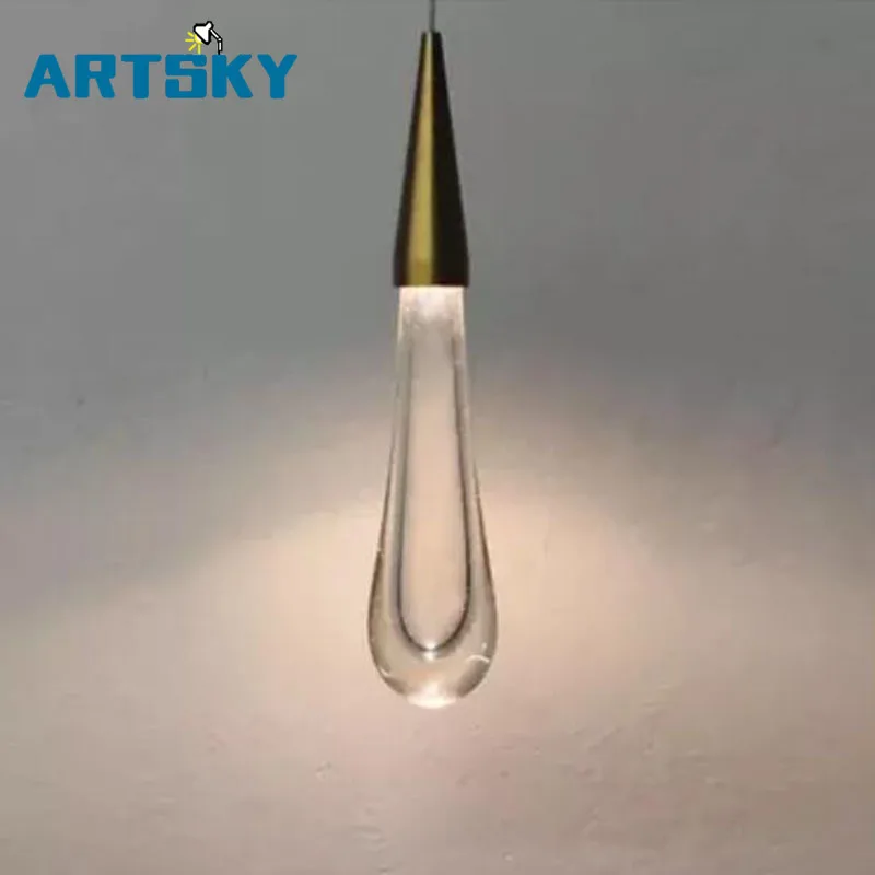 Золотая Капля воды кристалл подвесной светильник креативный Европейский стиль