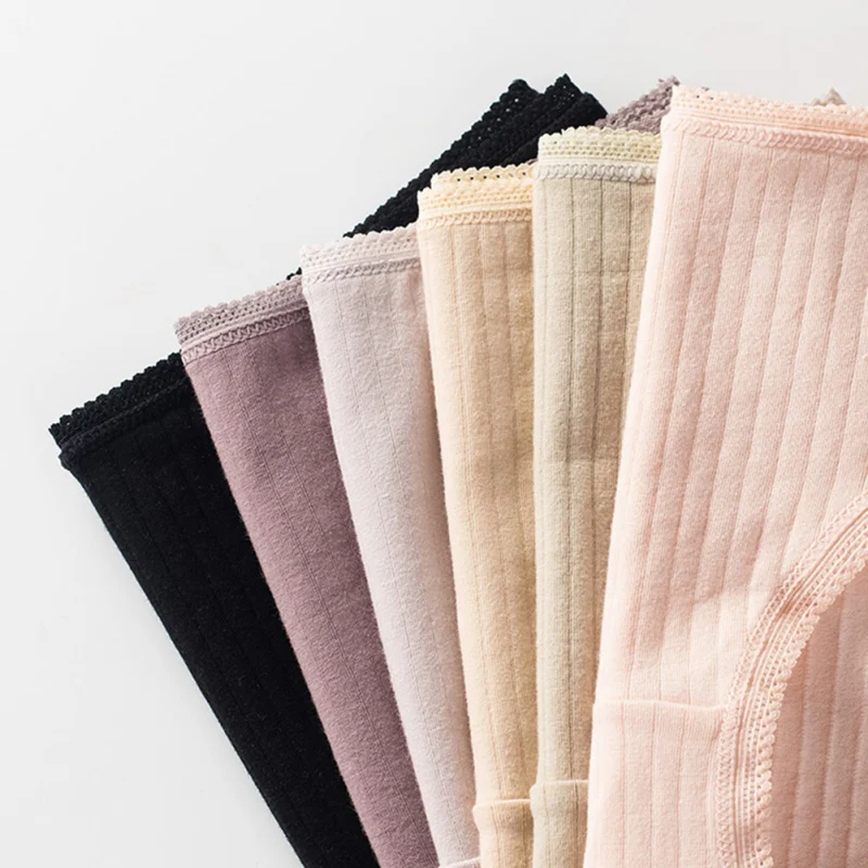 Женское нижнее белье трусы хлопковые антибактериальные Однотонные простые хип