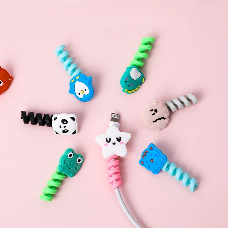 Cabo de Proteção para Fone de Ouvido Acessórios do Telefone Kawaii Animal Cabo Protetor Bonito Gato Panda Urso Móvel Atacado 200 Pçs