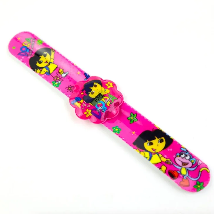 1pc dora random Новые детские часы с мультяшным автомобилем Человек-паук Снежная принцесса цифровые часы детские игрушки потрепанные часы подарок на день рождения электронные часы - Цвет: 1pc dora random