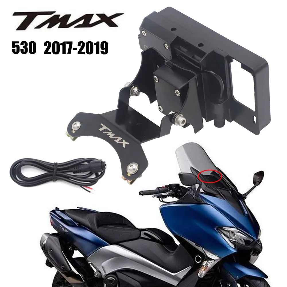 

Windscren Bracket Mount Smartphone GPS Holder For YAMAHA TMAX 530 T-MAX 530 2017-2019