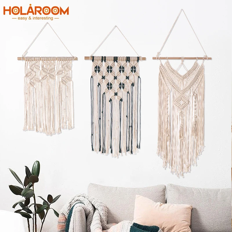 

Макраме настенный подвесной гобелен Бохо Настенный декор гобелены макраме Декор ручной работы богемное Ремесло Декор для детской комнаты ...