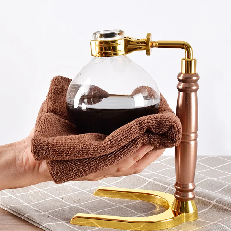 

Coffee maker Japanese Style Siphon Coffee Maker Tea Siphon Pot Vacuum Coffee Maker Gl Type Filter Coffee machine 3 Cups Gold