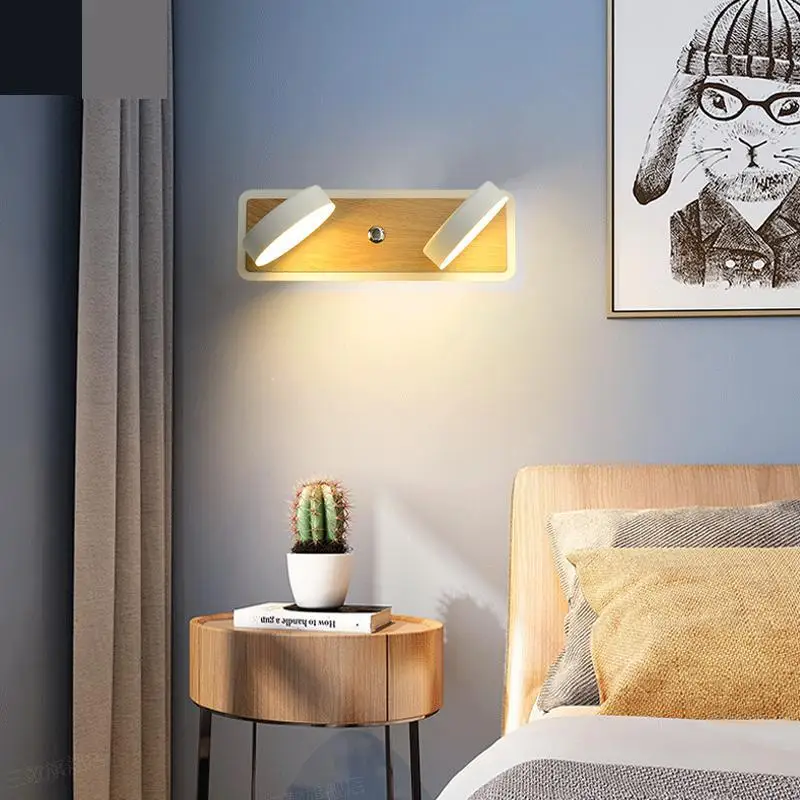 Скандинавский прикроватный настенный светильник белый/черный современный с