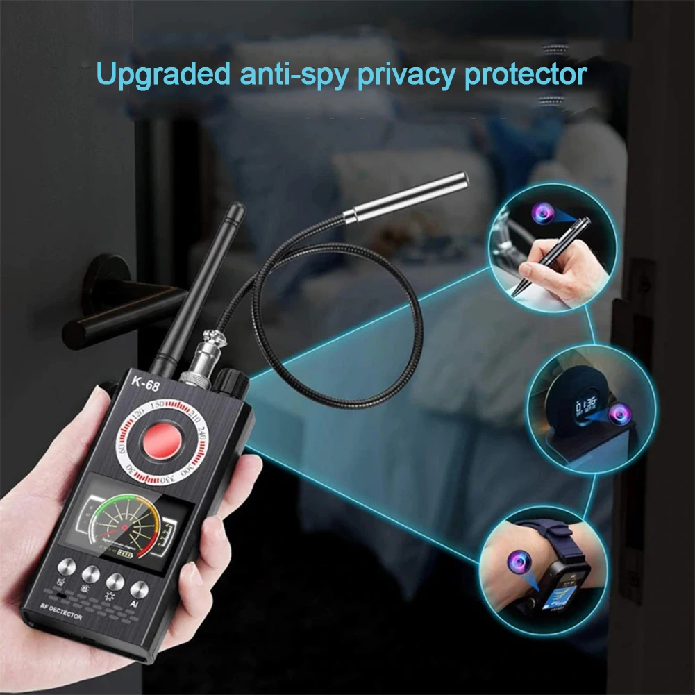 k68 multifunctional anti spy detector hidden camera detectors rf signal wireless bug gps alarm scanner hotel mini camera finder free global shipping