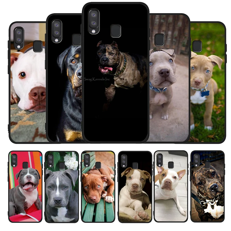 Белый питбулл прекрасный собачий питбуль черный ТПУ чехол для телефона Samsung Galaxy