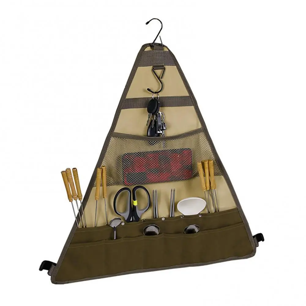 

60% Hot Sales!!! Outdoor Camping Tableware Storage Bag Folding Spatula Hanging Cookware Organizer