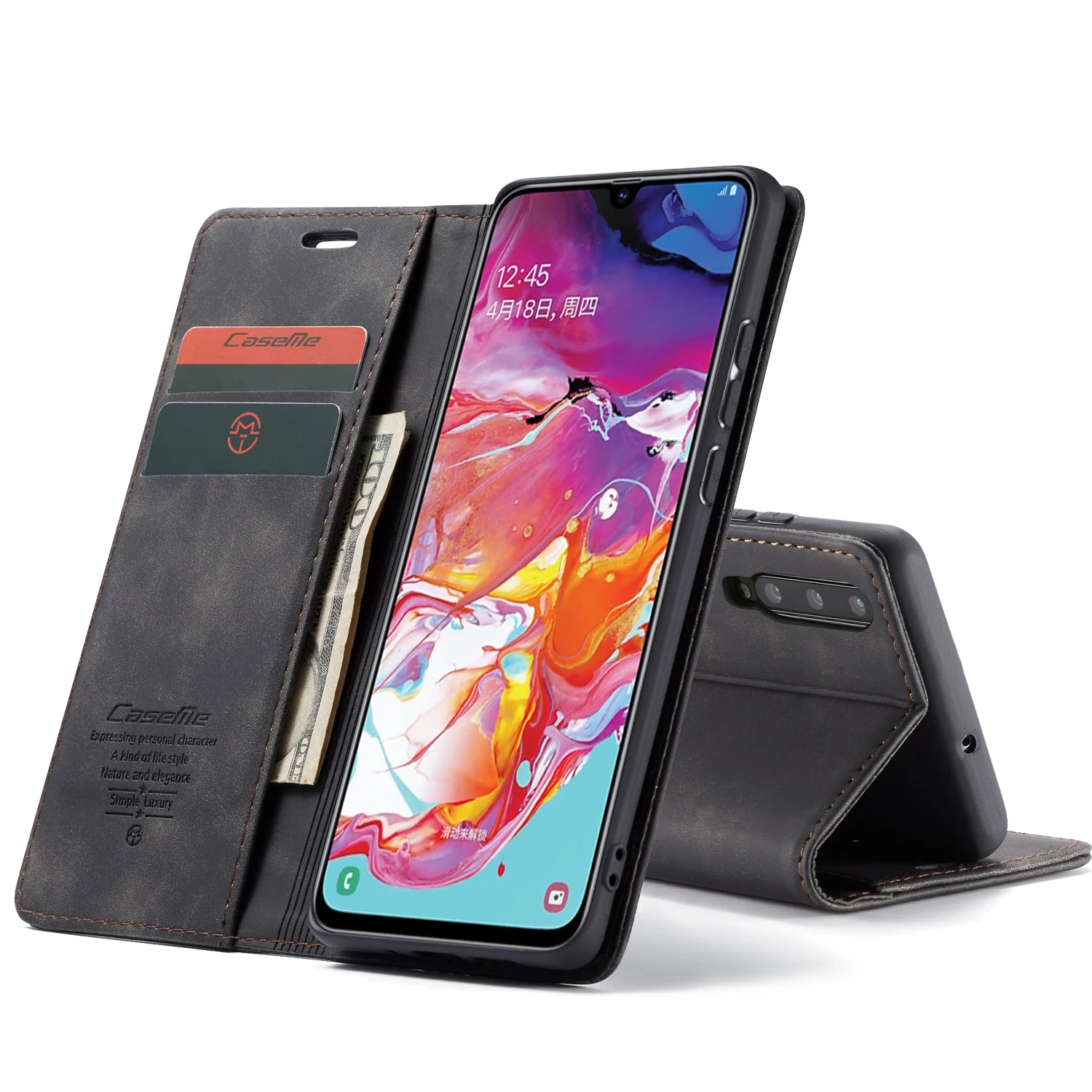 Магнитные застежки для бумажника чехол для samsung Galaxy A70 роскошный винтажный Матовый кожаный чехол для телефона samsung A70 A 70 Обложка для книги