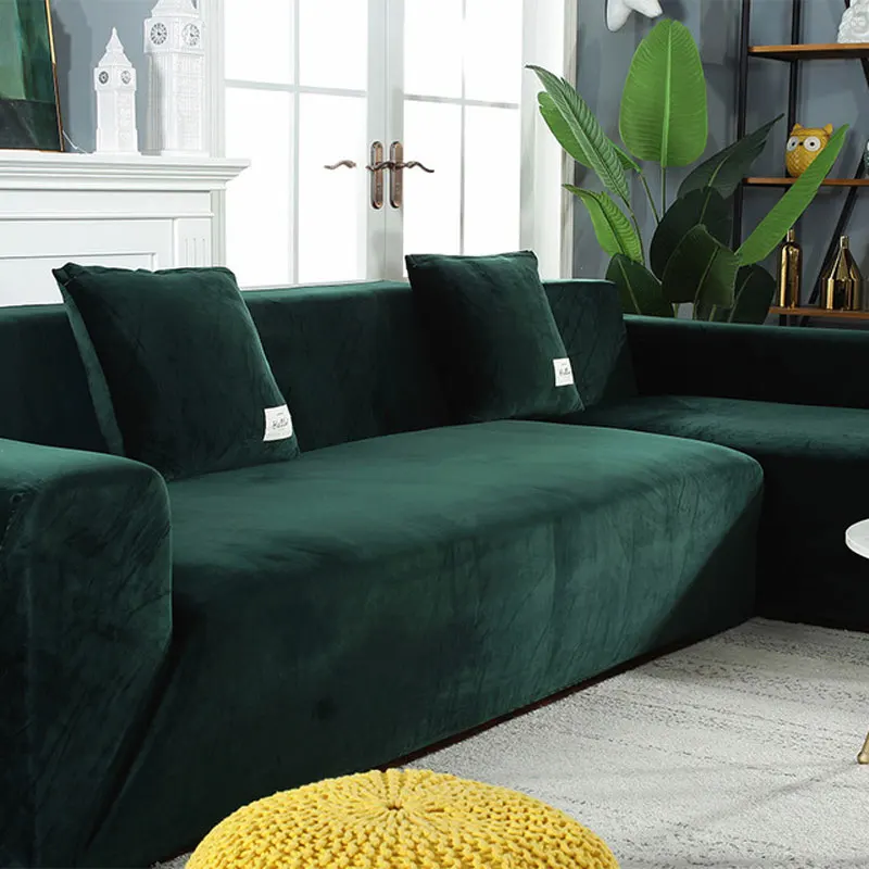 Чехол для секционного дивана L-образный плюшевый бархатный эластичный чехол из