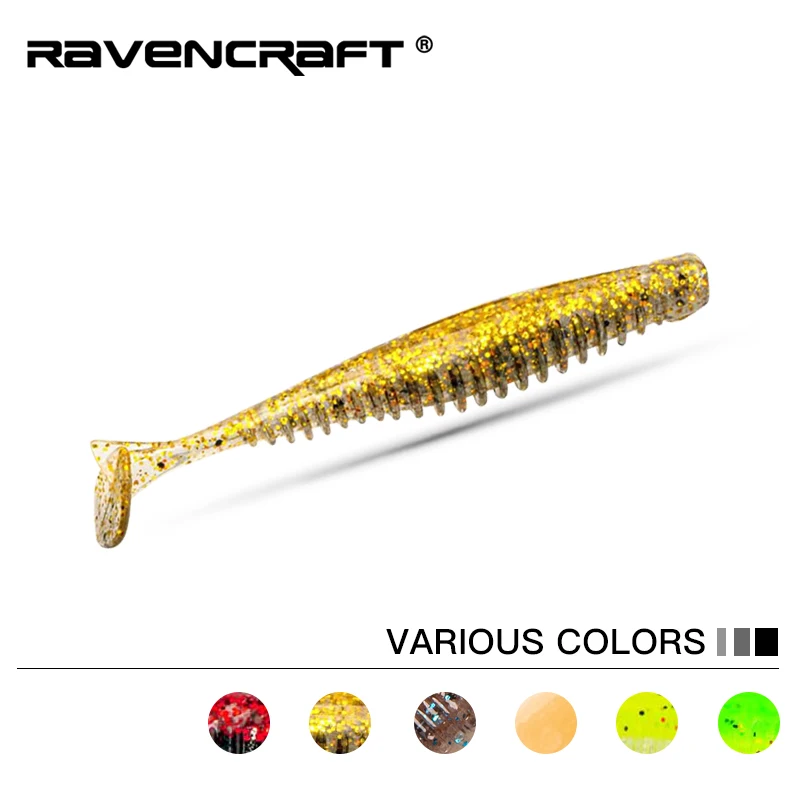 Ravencraft MAD-Fry YINSHI Silver Shad T-tail 56mm/10pcs 68mm/8pcs 94mm/6pcs Soft Silicone Bait Sea Fishing Artificial Lures