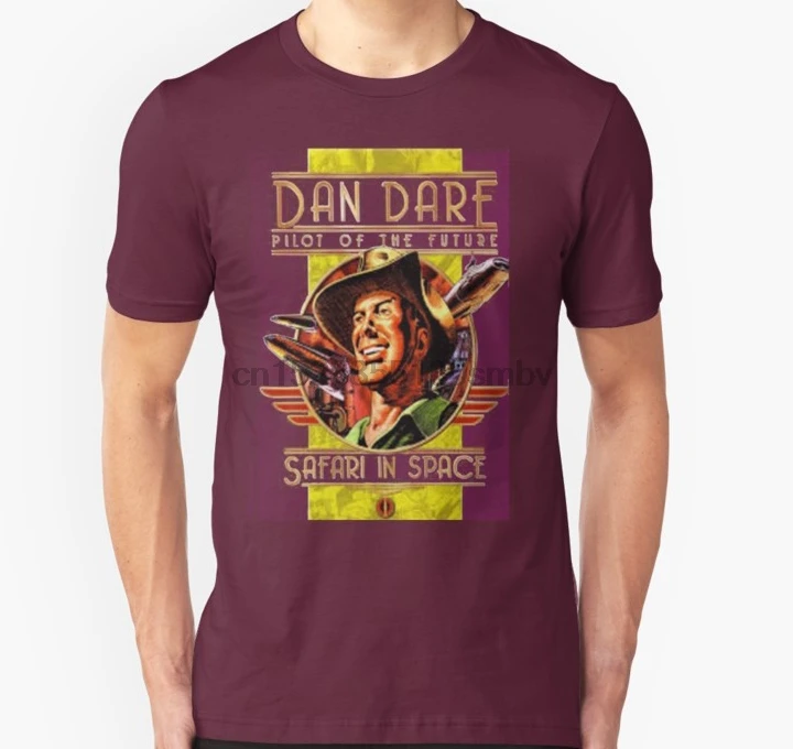 Men tshirt Dan Dare retro comic book hero Unisex T Shirt women tees top| |
