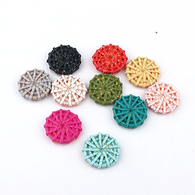 10 шт. 13 мм имитация рафии круглые серьги фурнитура плоская спина Кабошон