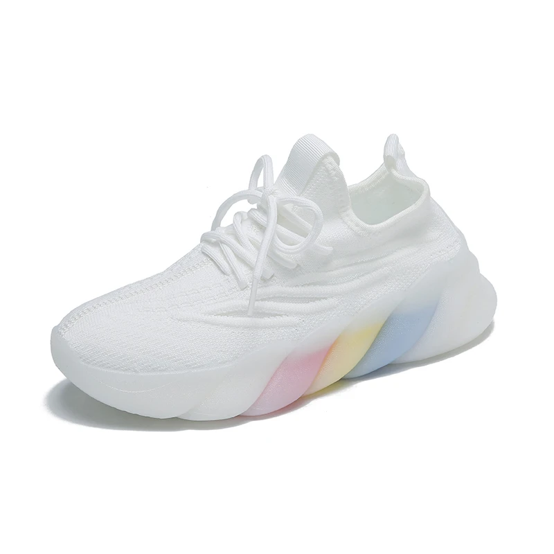

Rainbow popcorn bottom breathable daddy shoes women's daily leisure