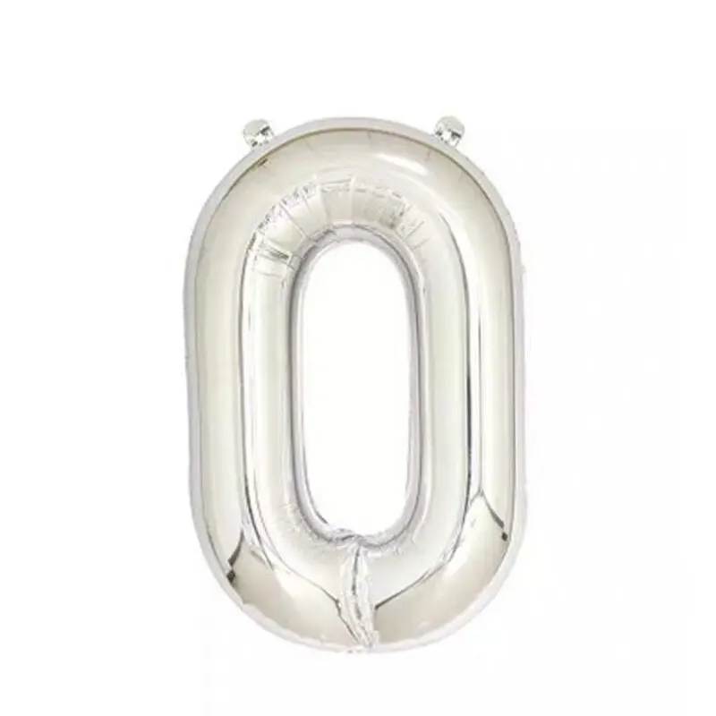 Серебряная фольга Воздушные шары на день рождения гелиевые цифры воздушные с