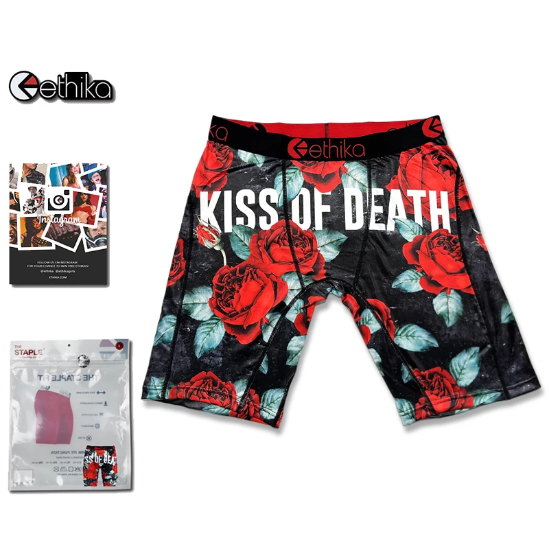 

zhcth Ethika 2021 New Men Brief KISS OF DEATH Boxer Fashion Underwear Male Comfortable Underpants