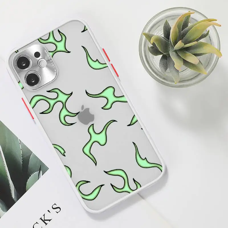 

Blue Flame Fire Phone Case Clear matte transparent For white iPhone 7 8 x xs xr 11 12 pro plus max mini Funda