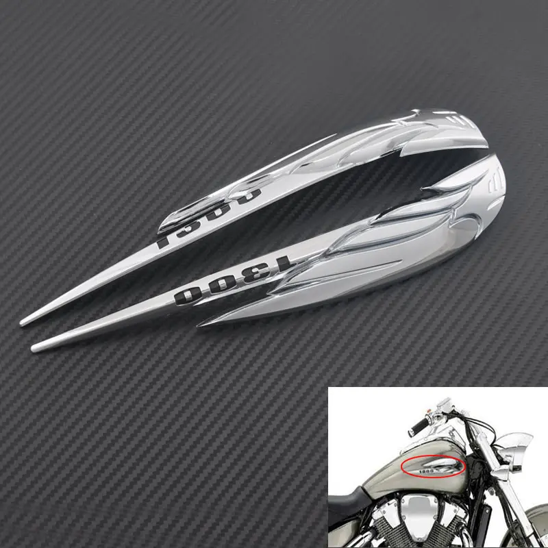 Motorcycle Chrome 3D Gas Tank Sticker Emblem Badge Fuel Decals For Honda VTX1300 1300C 1300R 1300S | Автомобили и мотоциклы