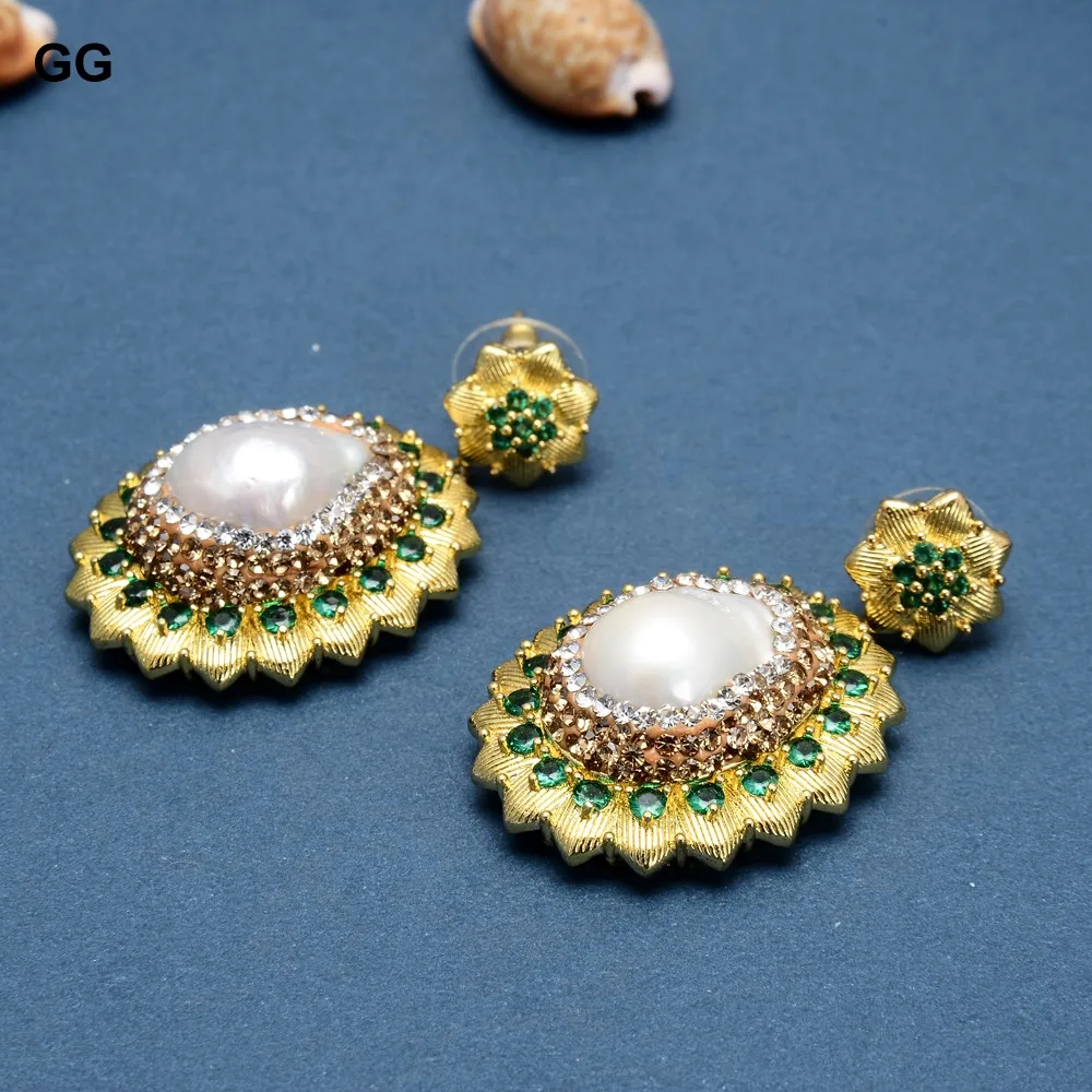 

GG Jewelry 2 Strands Green Jasper Necklace Keshi Pearl Clear Quartz Buddha Head Pendant Necklace Earrings Sets For Women