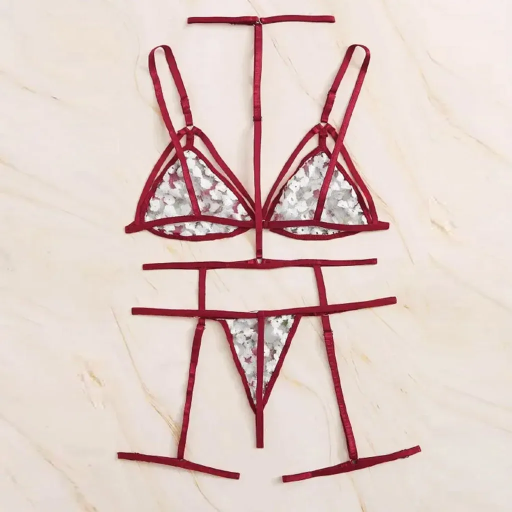 Комплект женского кружевного нижнего белья с цветочной вышивкой 2019 женское