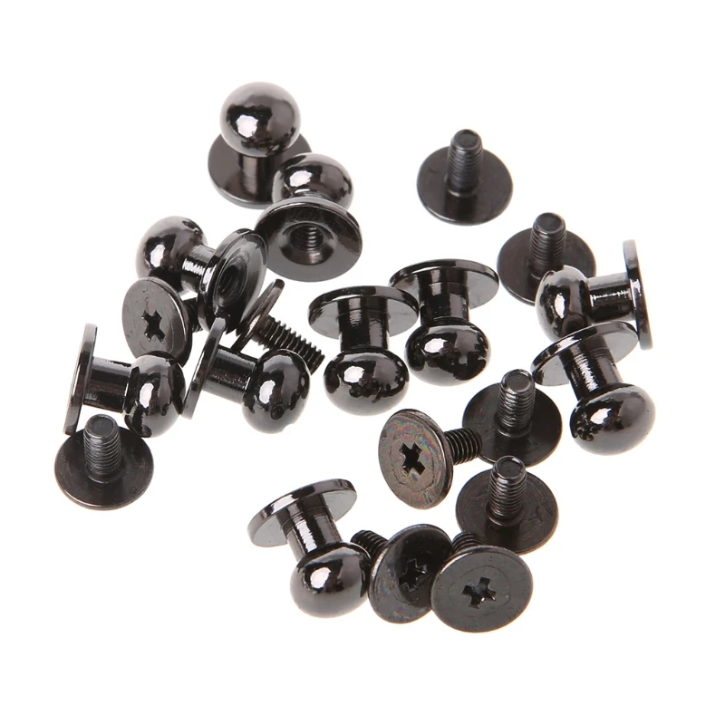 

Solid Brass Round Head Button Screw Luggage Leather Brass Durable Craft 23GE
