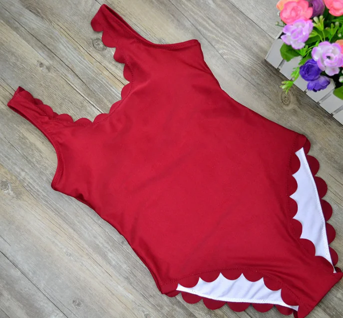 

2020 new solid color sexy cut flower wave one piece bikini women's swimsuit