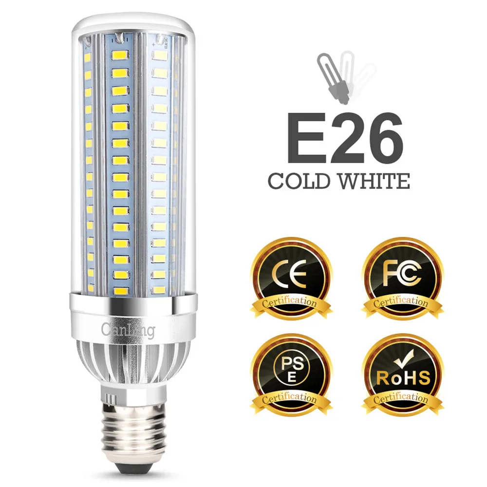 

Светодиодная лампа-кукуруза мощный уличный светильник умный Домашний Светильник E26 белый 54 Вт с адаптером