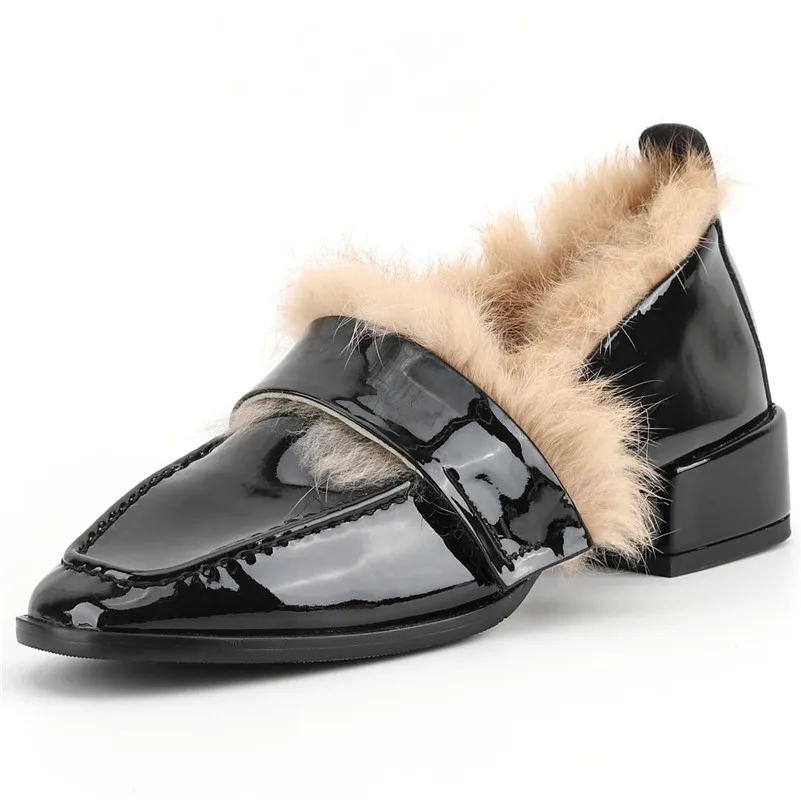 FEDONAS/Новинка 2021 года Теплые плюшевые женские туфли-лодочки Брендовая