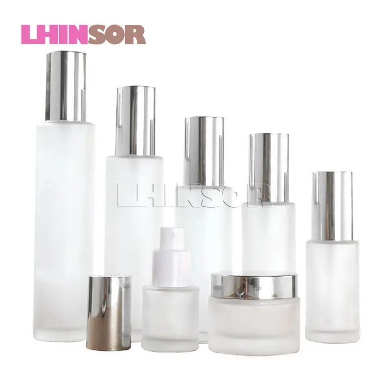 5 шт./лот серебряная крышка матовое стекло пресс насос бутылка спрей бутылки для