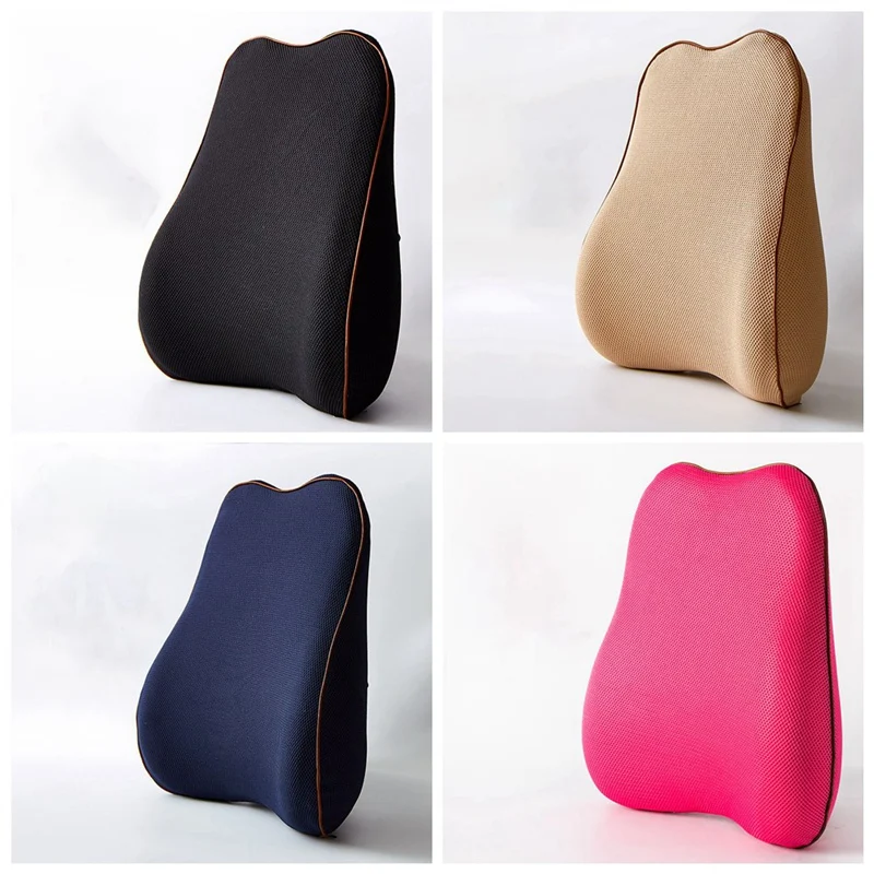 

Memory Foam Waist Backrest Car Seat Lumbar Support Office Chair Low Back Cushion Pillow Waist Protection Memory Cotton Black