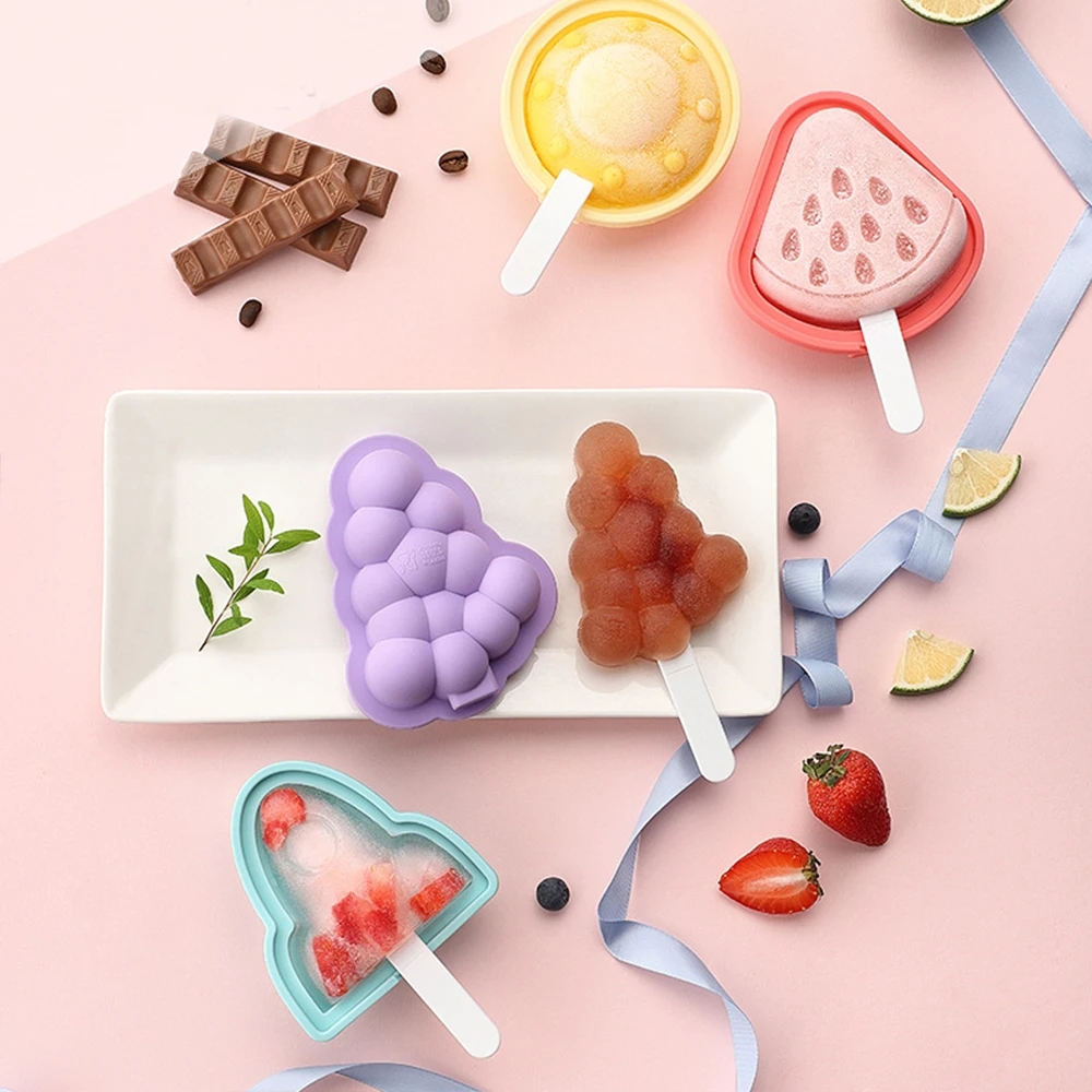 Фото Детская DIY веселые мороженое модель силиконовая формочка для мороженого летние простые производства Фруктового мороженого на 2 штуки в упа... №3
