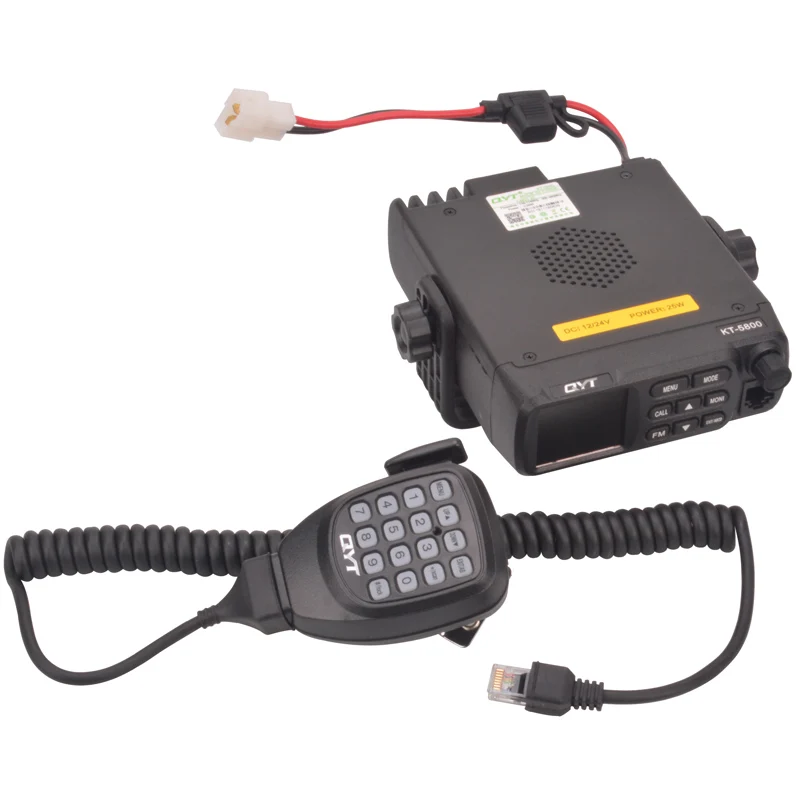 QYT KT-5800 12V/24V working voltage Car Mobile Radio dual band FM Mobile transceiver scrambler walkie talkie 20W 200CH