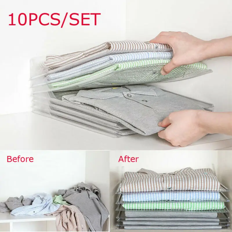 10 шт. 34 5 X29.5 X6.5 cmReusable Бытовая для быстрого одежда складывать доску шкаф с