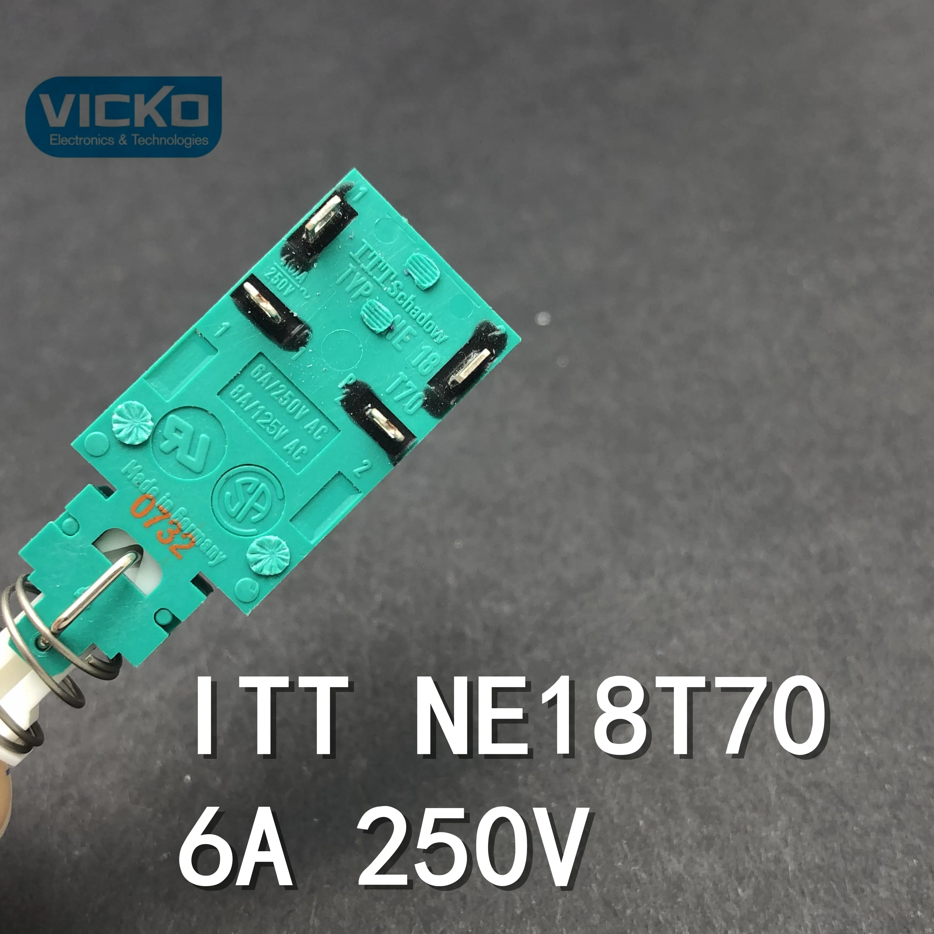 [VK]ORIGINAL ITT NE18T70 self lock switch silver alloy contact power 6A 250V button | Обустройство дома