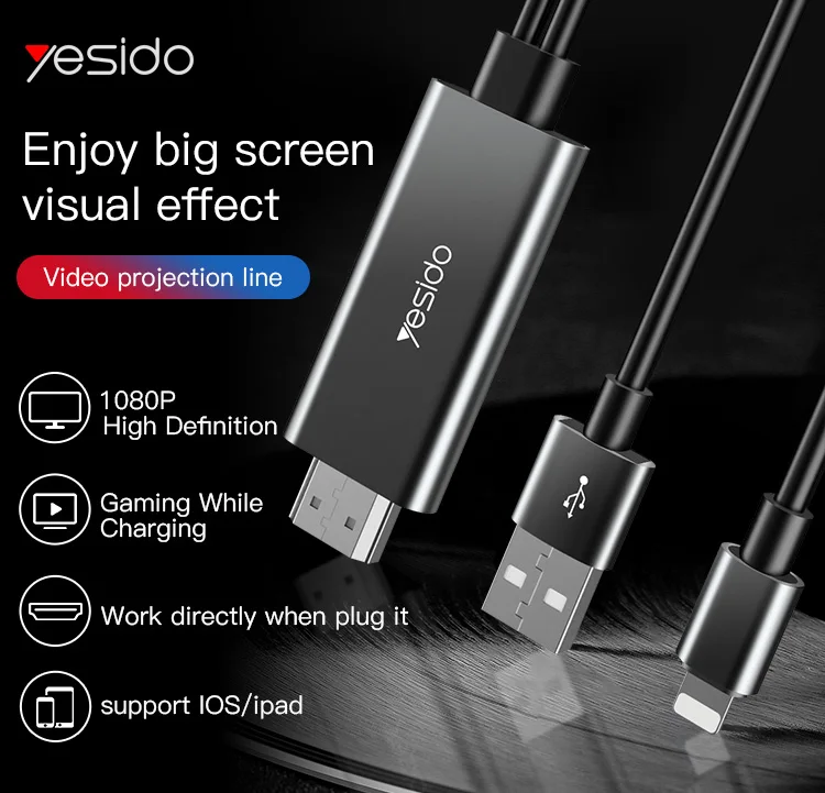 

Yesido USB C HDMI Cable Type C to HDMI Thunderbolt 3 Converter for MacBook Huawei Mate 30 Pro USB-C HDMI Adapter USB Type-C HDMI
