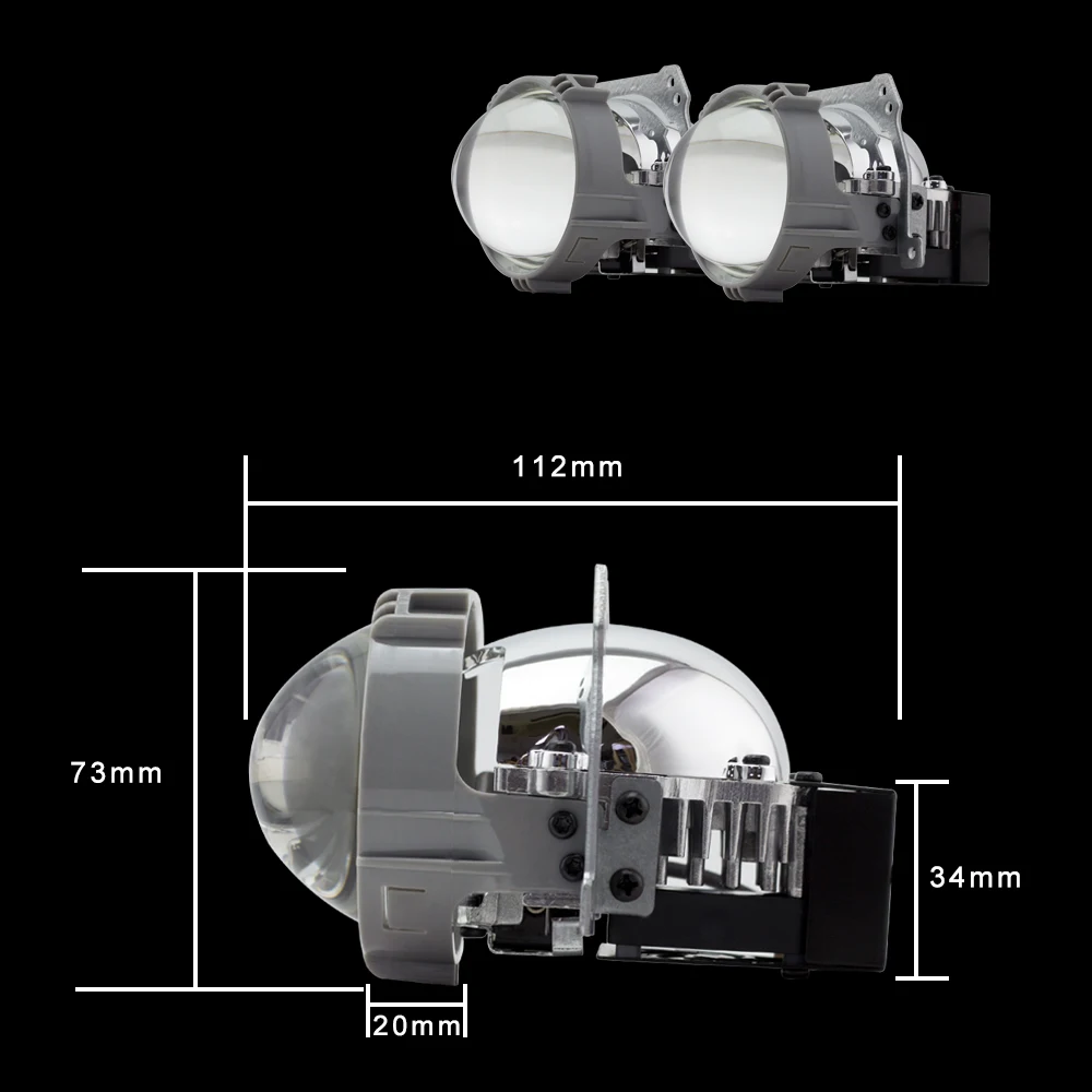 SHUOKE Новый мини Bi LED светильник для объектива проектора 12V 3A 36W 6000K 5500LM 50000h Life 2 PCS