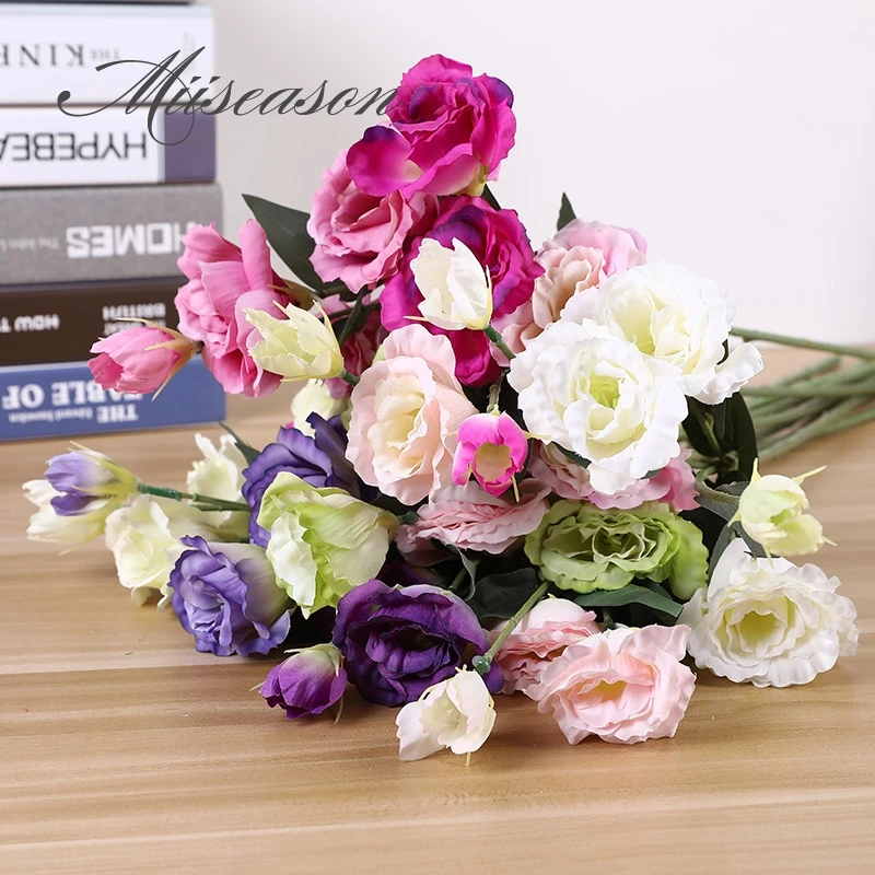 1 шт. Европейский искусственный цветок 4 головки поддельные Эустома Gradiflorus Lisianthus Рождество Свадьба Праздник декор дома 9 цветов