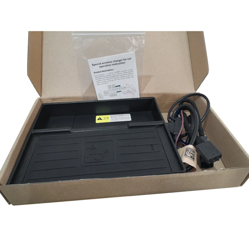 

New Car Qi Wireless Car Charger Storage Box Fit for Audi A6 A7 2018-2019 Black