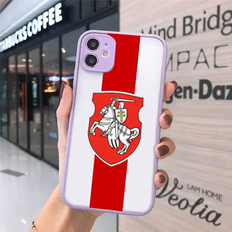 

Belarus flag fashion pattern capa Phone Case matte transparent For iphone 7 8 11 12 plus mini x xs xr pro max cover