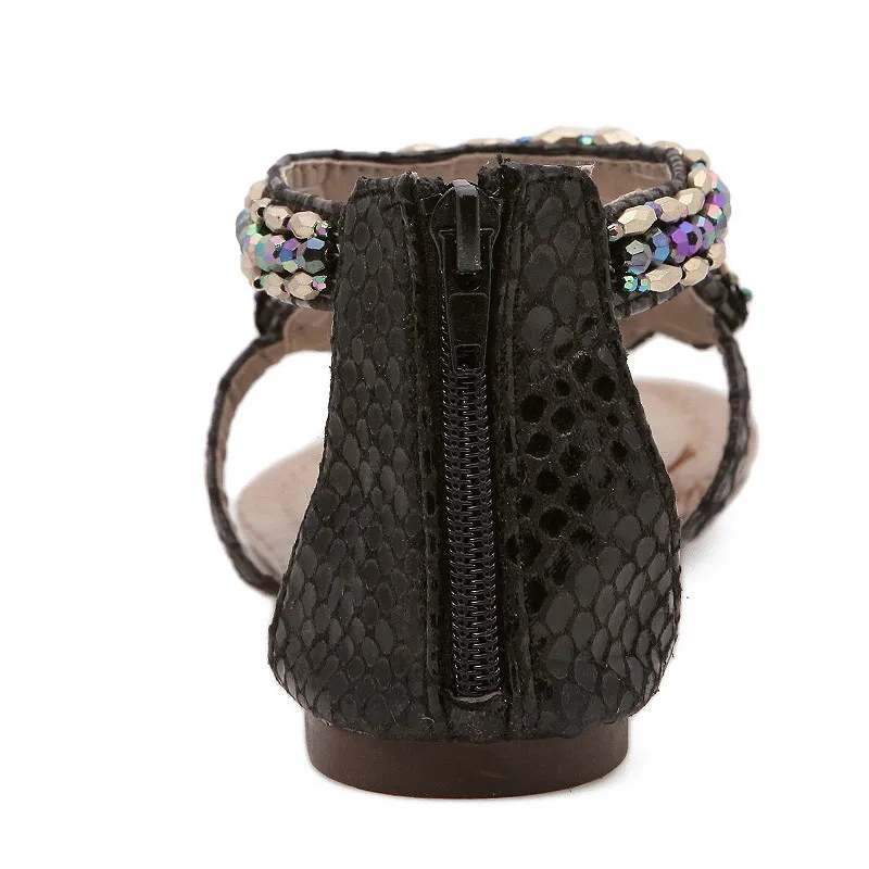 Летняя обувь 2020 года Женские сандалии Богемные с бусинами и кристаллами