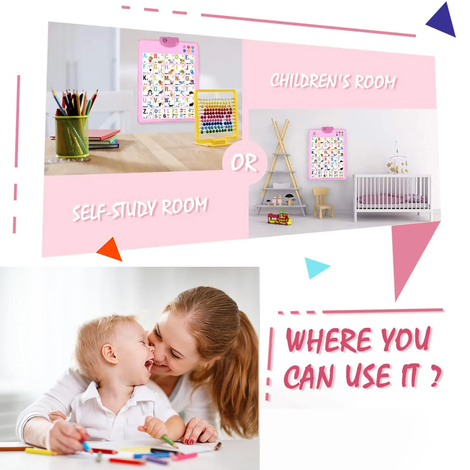 

Electronic Interactive Alphabet Wall Chart Talking ABC & 123s & Music Poster Best Educational Toy for Toddler Kids puzzle#3