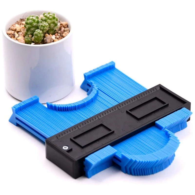 

Contour Gauge, Shape Duplicator 2 Pcs Profile Gauge 5 Inch and 10 Inch Widen Contour Duplications for Corners(Blue)