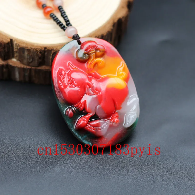 Ожерелье с подвеской в виде поросенка зодиака из нефрита естественного цвета