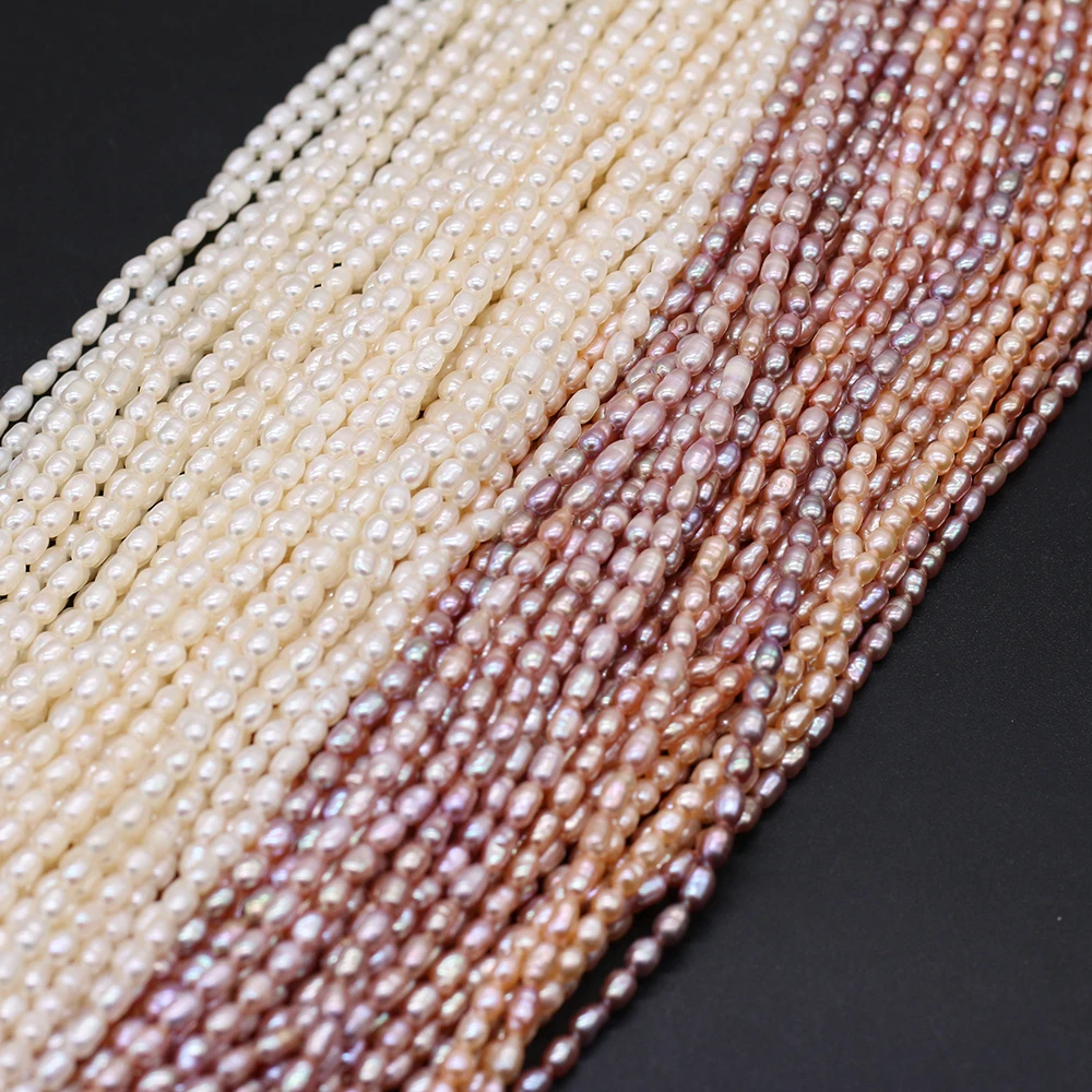 

Natural Rice Shape Freshwater Pearl Beads High Quality Loose Spacer Perles Beads for Jewelry Making DIY Necklace Bracelet Gift