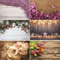 vinyl custom photography backdrops prop flower and wood planks christmas day theme photography background dr20220 02