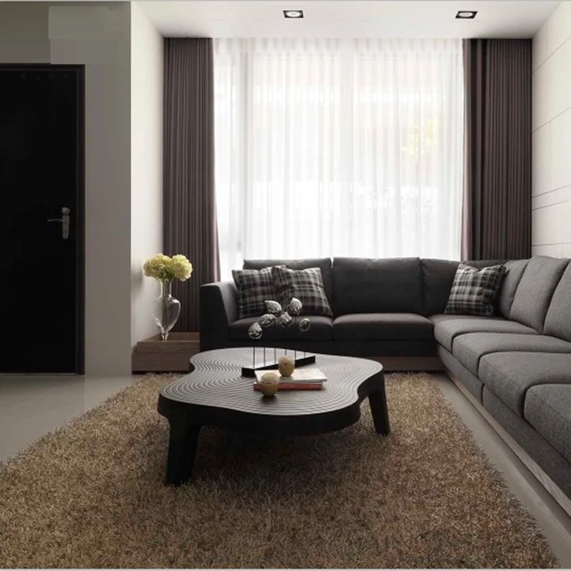 Черный деревянный узор нордический лак чайный стол необычная творческая модель