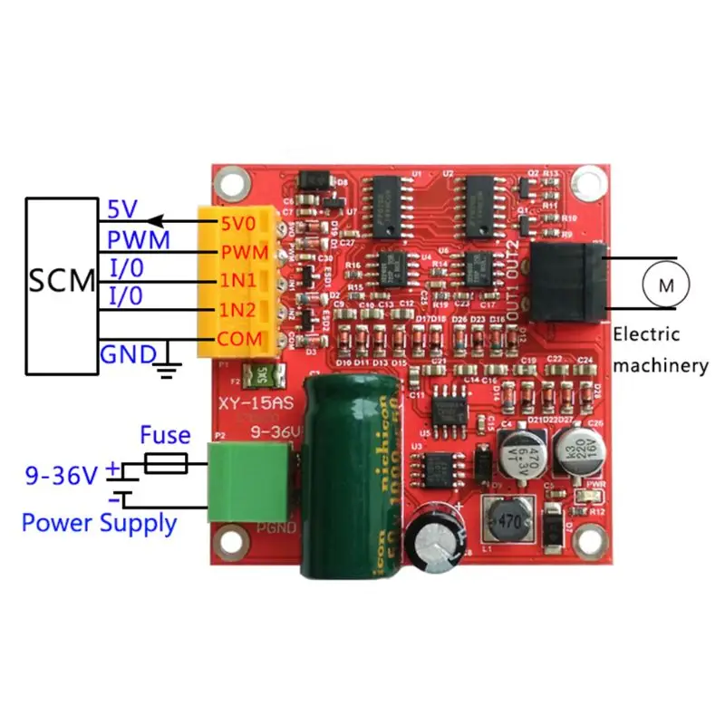 

6-36V 15A High Power DC Motor Driver Board Precise PWM Speed Regulator Module Industrial Grade F1FC