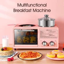 Multifunction 3-in-1 Electric Breakfast Station Toaster Oven Griddle Electric Bread Grill Mini Bread Toaster Baking Oven 220V