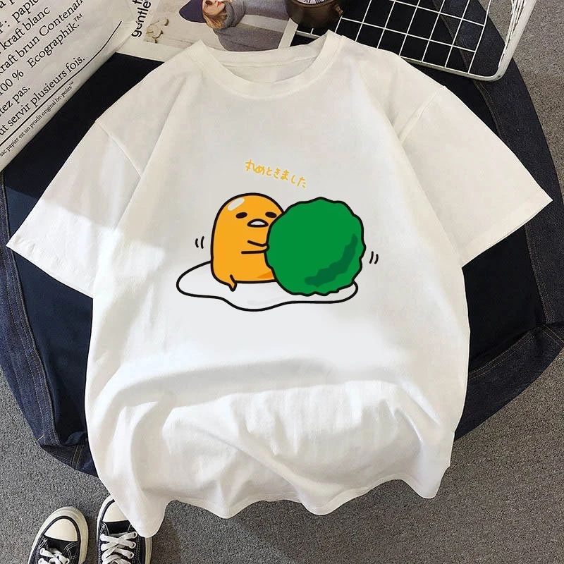 

summer new Funny Creative cute eggs T-shirt printed chic Harajuku Neck Casual retro top women's fashion T-shirt