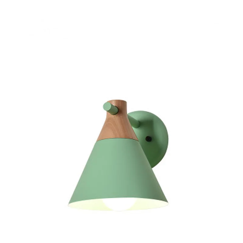 Nordic Wooden LED Wall Light Bedroom Living Room Macaron Multi-color Modern Lights Sconce Bedside Lamp E27 | Лампы и освещение